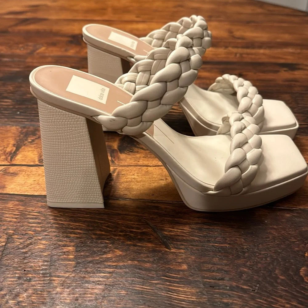 NWOT DolceVita Cream Neutral braided heels size 8.5 - Picture 4 of 6